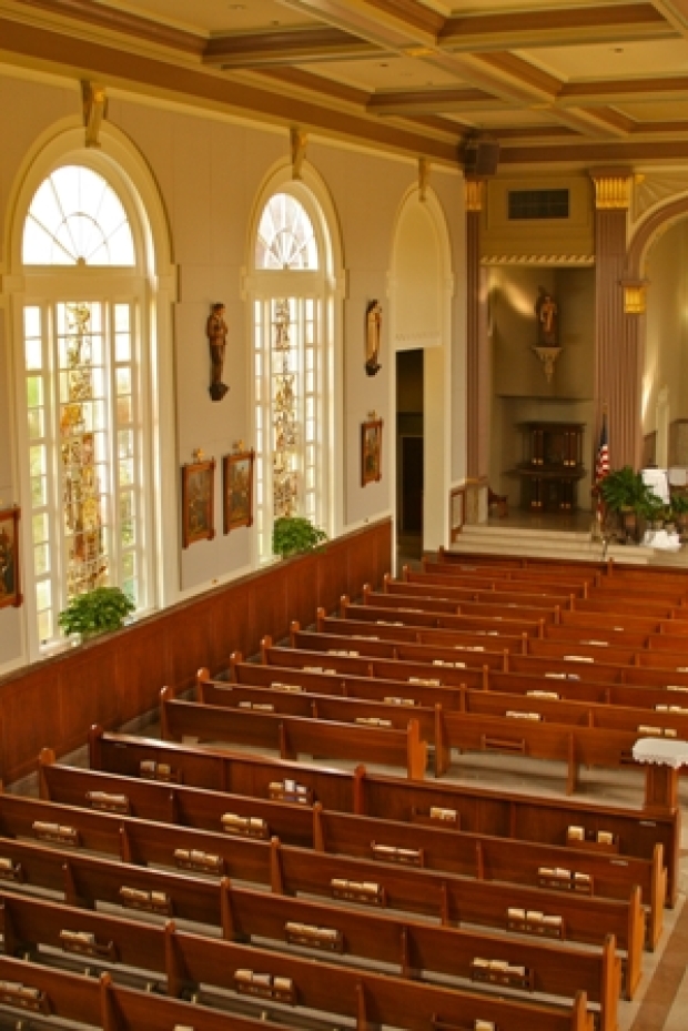 Project included interior renovations to the church, including extensive architectural millwork, plaster work, gold leafing, terrazzo flooring, painting, lighting and all interior finishes. 